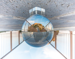 Lensball photo of Civita di Bagnoregio - Northern Latium (Italy)