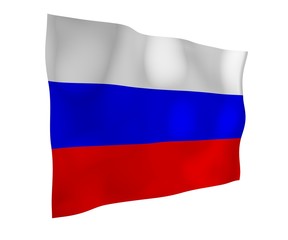Waving flag of the Russian Federation. The National. State symbol of the Russia. 3D illustration
