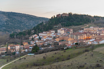 Fototapeta na wymiar View of Soria from Los Cuatro Vientos lookout (Soria, Spain).