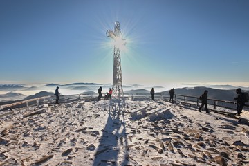 Krzyż na Tarnicy - Bieszczady styczeń 2020 © Paweł Kowalczuk