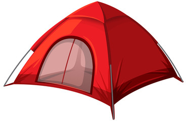 Red tent on white background
