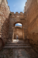 Obraz premium Capital Gate of Badajoz walled citadel, Extremadura, Spain