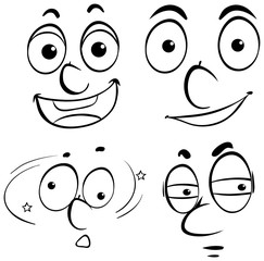 Human faces with different facial expressions