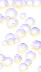 Light pastel colored background with purple bubbles. Wallpaper, texture purple balloons. 3D illustration