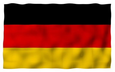 Flag of Germany. Wide format 3D illustration. State symbol of the Federal Republic of Germany. 3D rendering