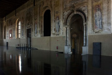 Interior of the ancient La Misericordia building in Venice