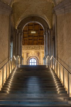 main staircase of the historic building of La Misericordia in Venice