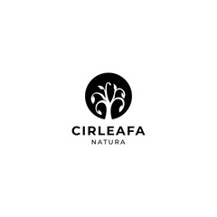 circle leaf logo design with simple style good for your business