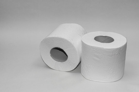 Rolls of toilet paper close up