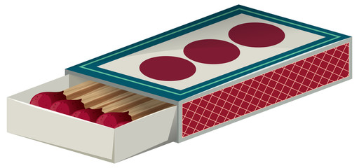 Box of matches on white background