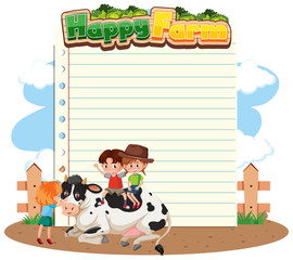 Border frame template with gardening theme background