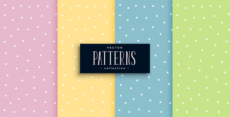 cute polka dots small patterns set in pastel colors - obrazy, fototapety, plakaty