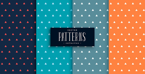 small triangles cute patterns set in four colors