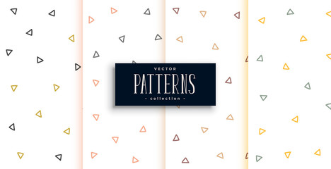 outlines triangle pattern white patterns set of four