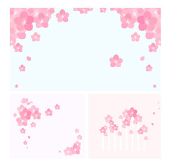 Pastel frame of cherry blossoms.
