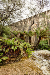 Sections of the abandoned Mount Paris Dam Tasmania