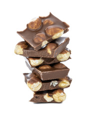 Hazelnut Chocolate isolated on white background
