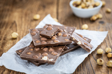 Hazelnut Chocolate (close up shot; selective focus)