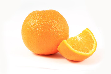 Orange fruit on white background