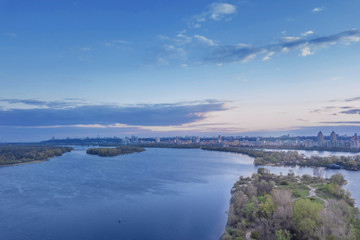 aerial city view. Kiev, Ukraine. drone shot