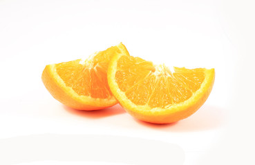 Orange fruit on white background