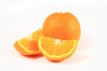 Orange fruit on white background
