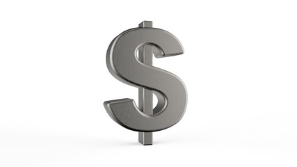 3d metallic dollar sign