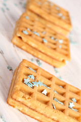 Waffles with turquoise stars