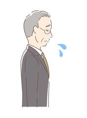 悲しむ男性の横顔