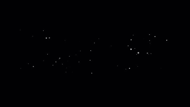 Set of 3 Seamless loop video with alpha channel for lower-third, title overlay: Starsdust particles,  glowing dots flying upward, starfield particles in 4k Ultra HD 3840x2160.