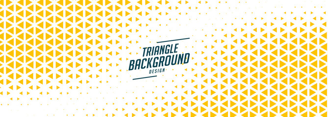 triangle halftone banner with yellow and white shades