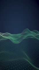 Abstract landscape background. Cyberspace purple grid. hi tech network. 3D illustration