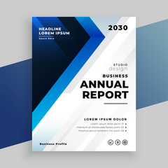 stylish blue annual report business flyer template design
