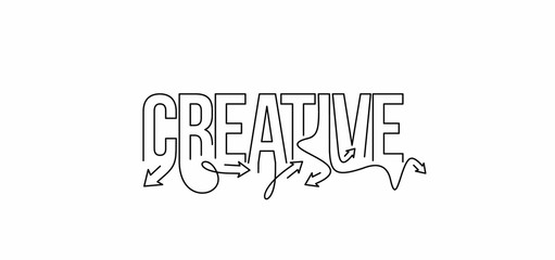 Creative Calligraphic line art Text banner poster vector illustration Design.