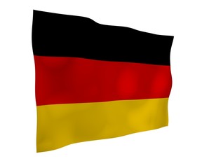 Flag of Germany. Wide format 3D illustration. State symbol of the Federal Republic of Germany. 3D rendering