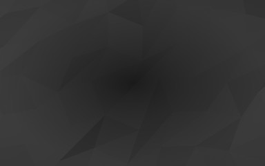 Black abstract background. Lowpoly backdrop. Gloomy crumpled paper. 3D illustration