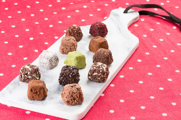 Variety chocolate truffles 