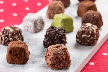 Variety chocolate truffles 