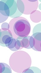 Multicolored translucent circles on a white background. Pink tones. 3D illustration