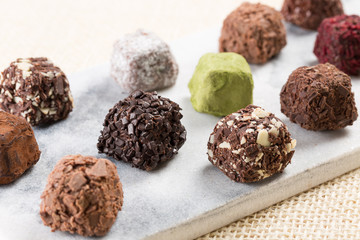 Variety chocolate truffles 