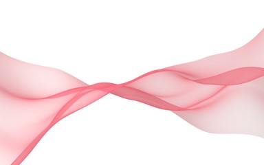 Abstract wave. Scarf. Bright ribbon on white background. Abstract smoke. Raster air background. 3D illustration