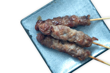 Thai juicy grilled pork or moo ping in Thai language