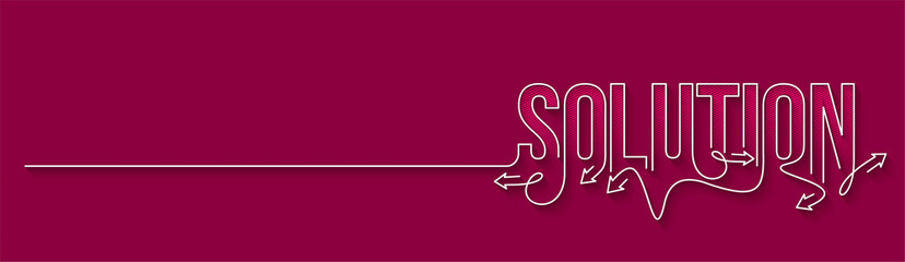 Solution Calligraphic line art Text banner poster vector illustration Design.