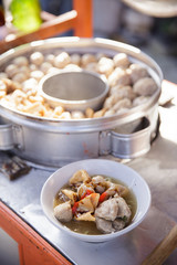 bakso. indonesian famous meatball street food snack carts vendor