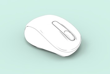 3d illustration of computer mouse isolated