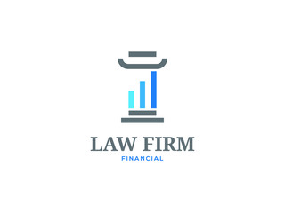 law firm logo with financial symbol logotype