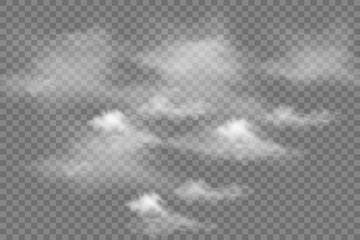 Vector realistic isolated cloud for template decoration and mockup covering on the transparent background. Concept of storm and sky.