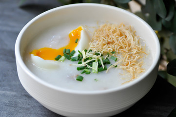 rice gruel, rice porridge or congee