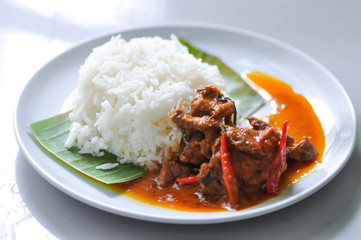 stir fried pork or stir fried beef with chili paste and rice