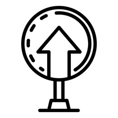 Arrow pointer icon. Outline arrow pointer vector icon for web design isolated on white background